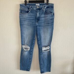 Good American Good Legs Cropped Denim Jeans GLCI731T in Indigo 013 - Size 14/32